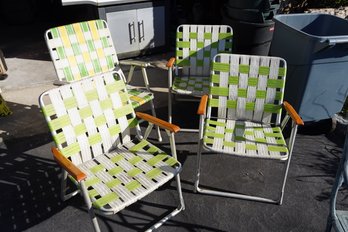 Blast From The Past Vintage Outdoor Folding Chairs-some With Wooden Arm Rests