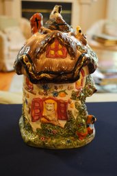 Vintage Ceramic Village House Cookie Jar