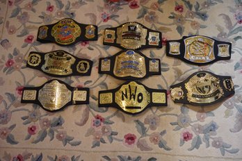 Lot Of 8 Wrestling Championships Belts