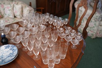 62 Pcs Of Vintage Clear Glass-Various Sizes