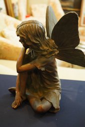 Plaster Figurine Of Girl With Butterfly Wings