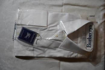New In Package Burberry White Dress Shirt, Size 17.5-34