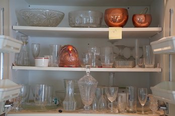 Large Assorted Glassware Kitchen Cabinet Lot K3