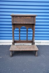1900s Antique Wood Religious Player Stand