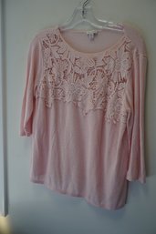 J. Jill Women Pink Shirt, Size M