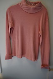 Vintage Women Salmon Pink Long Sleeve Shirt, Size 3