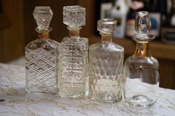 Lot Of 4 Glass Decanters