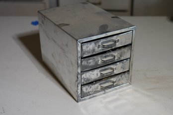 Small 4 Drawer Metal Cabinet Filled With Assorted Radio Parts, M2