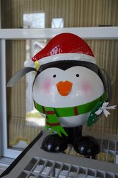 Metal Christmas Penguin Decoration
