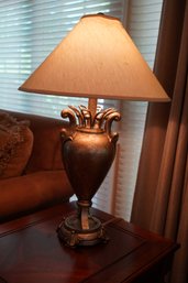 Beautiful Urn Design Metal And Wood Lamp