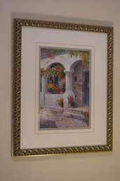 Italian House Print On Wood Frame, 16x20 Inches