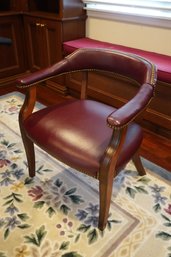 Elegant Burgundy Leather Arm Chair