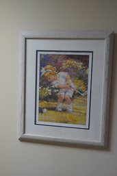 Corinne Hartley 'little Girl Golfing'  Print 18.5x22.5 Inches