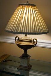 Brass Urn Pedestal Table Lamp In Working Conditions