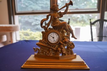 Beautiful  Brass Lady Trumpet Blower Clock