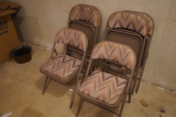 Lot Of 6 Vintage Style Pattern Folding Chairs