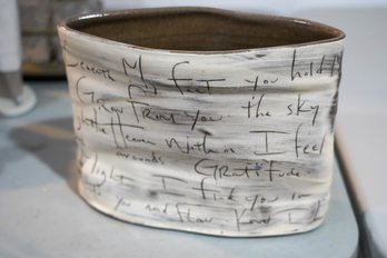 Ceramic Vase With Poem Engraving