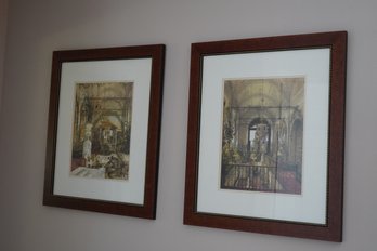 Lot Of 2 Antique Reproduction Prints, 22.5x25.5 Inches