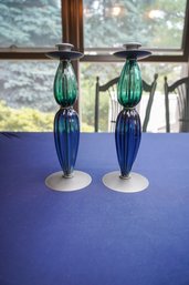 Modern Style Pair Of Candle Sticks