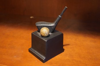 Made In India Golf Club And Ball Metal Decoration