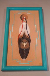 Navajo Sand Painting 'eagle Feather' By DEZ 96 AZ