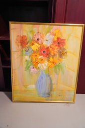 Oil Painting Of A Flower Bouquet Signed By Barbara Marder