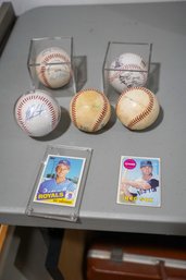 Lot Of Signed Baseballs And 2 Players Cards