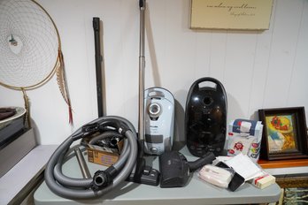 High End: Lot Of 2 Miele Vacuums And Accessories