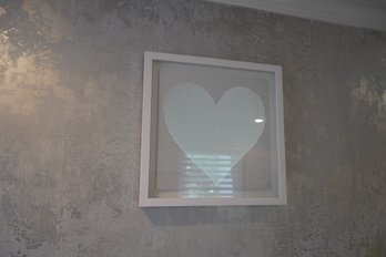Decorative 3D Style Heart Design Art On Wood Frame, 20x20 Inches
