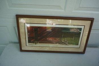 Framed Title 'shadows' Signed Print And #87180, 29.5x16 Inches