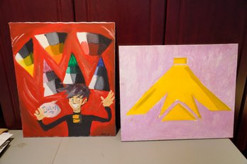 Lot Of 2 Oil Painting On Canvas