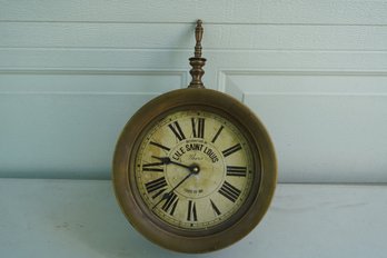 Vintage 2 Sided French Brass Clock