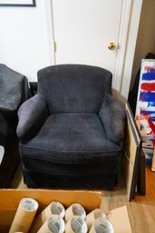 Corduroy Style Black Arm Chair