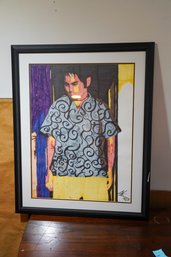 Watercolor Painting Of A Men Signed