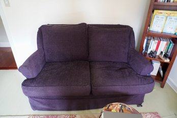 Purple Colored Fabric Loveseat