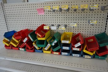 Lot Of 32 Mix Color Plastic Shelf Bin Box (used)