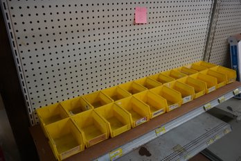 Lot Of 22 Yellow Plastic Shelf Bin Boxes (used)