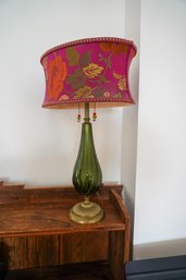 Antique Style Lamp With Flower Design Shade