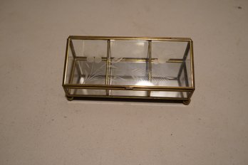 Etched Glass Small Trinket Box