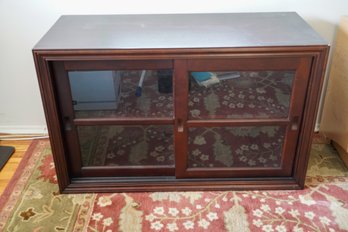 Wood Console With 2 Sliding Doors TV Console