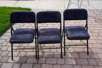 Lot Of 3 Folding Chairs- With Cushions