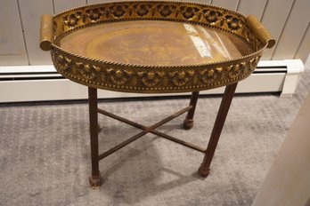 Castilian Made In India Brass Metal Tray Design Table