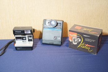 Lot Of 3 Vintage Polaroid Cameras
