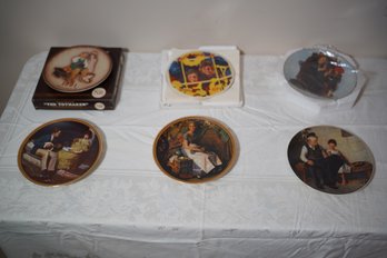 Set Of 6 Norman Rockwell Collector Plates - Includes 'The Toymaker'