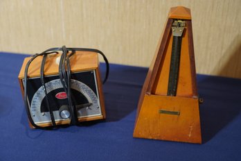 A Vintage Radio And Seth Thomas Metronome