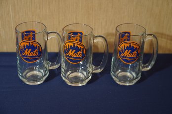 Lot Of 3 NY Mets Beer Mugs