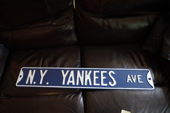NY Yankees Long Metal Sign