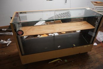 Wood Frame Store Display Case With Front Glass Display