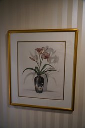 Classic Gold Framed Title 'lilies' Signed By Rick Loudermilk #301/350 In Gold Wooden Framed