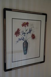 Title 'CHRYSANTHEMUMS' Lithograph Signed By Rick Loudermilk #161/350 In A Black Layered Frame